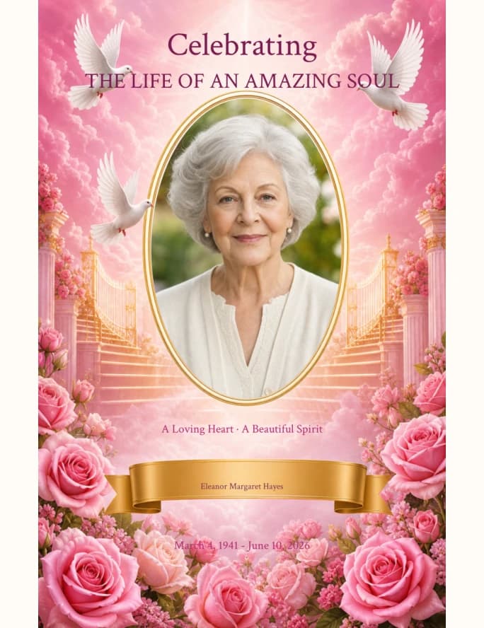 Amazing Soul Celebration funeral program template preview